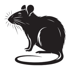 Precision rat silhouette vector ideal for scalable design work – rat silhouette – rat vector – rat illustration – silhouette of rat – rat icon

