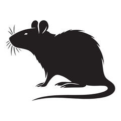Smooth-edged rat silhouette vector with perfect proportion for branding – rat silhouette – rat vector – rat illustration – silhouette of rat – rat icon

