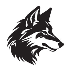  Wolf head icon of silhouette. vector eps 10