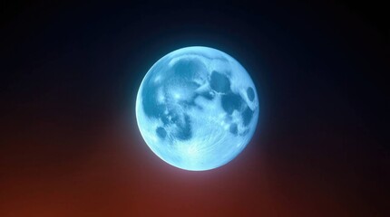 Celestial Blue Moon: A Serene Nightscape