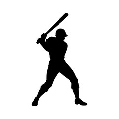 Dynamic vector of a baseball batter mid-swing, ideal for sports branding, t-shirt prints, and athletic illustrations. Clean lines and isolated for easy customization.