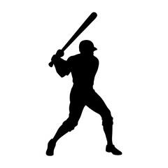 Dynamic vector of a baseball batter mid-swing, ideal for sports branding, t-shirt prints, and athletic illustrations. Clean lines and isolated for easy customization.