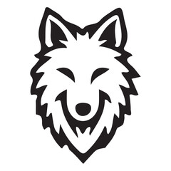 Silhouette wolf head icon of White background. vector illustration eps 10