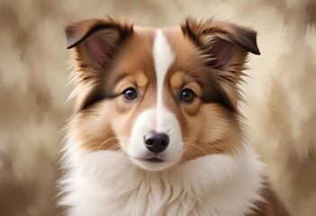 Shetland Sheepdog Portrait with Gentle Expression
