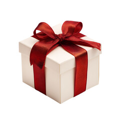 Obraz premium red gift box with ribbon