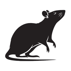 Clean rat silhouette vector ideal for digital designs and logos – rat silhouette – rat vector – rat illustration – silhouette of rat – rat icon

