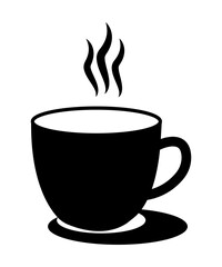 Black Coffee Cup Silhouette Icon PNG  Illustration
