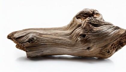 driftwood isolated on white background old wood