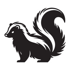 Bold-profile skunk icon silhouette for digital branding kits – skunk silhouette – skunk vector – skunk illustration – silhouette of skunk – skunk icon

