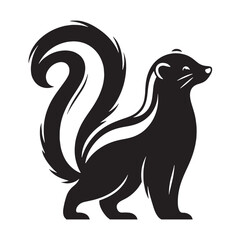 Simplified skunk vector silhouette crafted for versatile graphics – skunk silhouette – skunk vector – skunk illustration – silhouette of skunk – skunk icon

