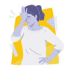 Woman Facepalms Expressing Disappointment