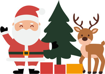 Santa Reindeer Christmas Tree Festive Gifts