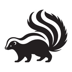 Obraz premium Streamlined skunk vector icon with smooth silhouette design – skunk silhouette – skunk vector – skunk illustration – silhouette of skunk – skunk icon