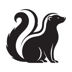 Defined-edge skunk silhouette vector for clear brand identity – skunk silhouette – skunk vector – skunk illustration – silhouette of skunk – skunk icon

