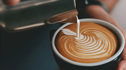 creating latte art that briefly comes to life before dissolving.