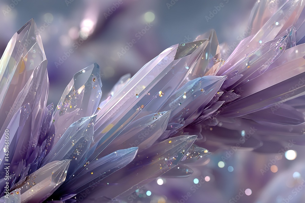 Aufkleber beautiful cluster of purple crystals set against a blurred background capturing light in a mesmerizi
