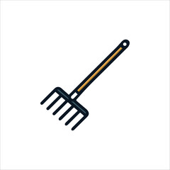 Cartoon Garden Rake Illustration