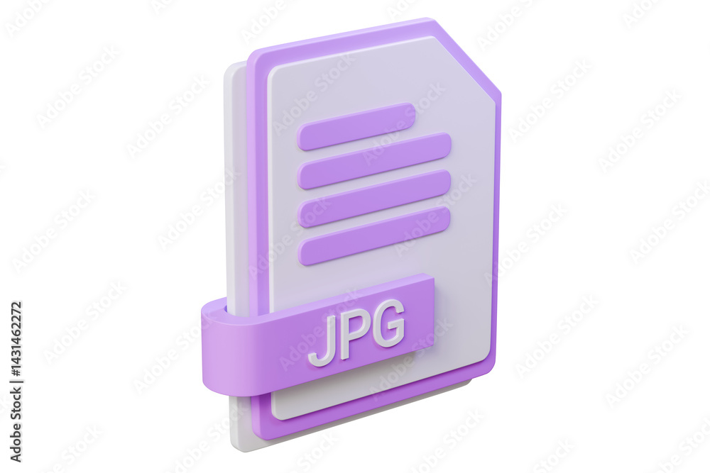 Poster 3d file folder document jpg icon. minimal word jpg sheet presentation document icon. document form. 