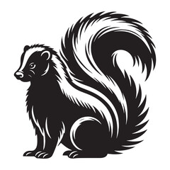 Obraz premium Minimalist skunk vector illustration with crisp silhouette lines – skunk silhouette – skunk vector – skunk illustration – silhouette of skunk – skunk icon