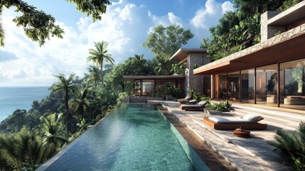 Luxury Cliffside Villa with Infinity Pool and Ocean View