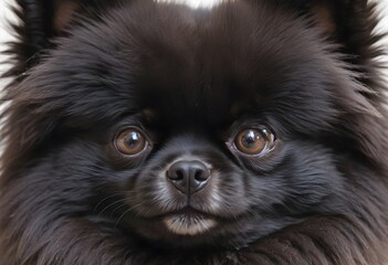 Fluffy Pomeranian dog with cheerful expression