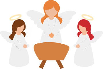 Three Angels Christmas Manger Scene