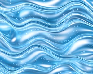 Abstract blue wavy background with bubbles