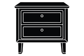 nightstand silhouette vector illustration