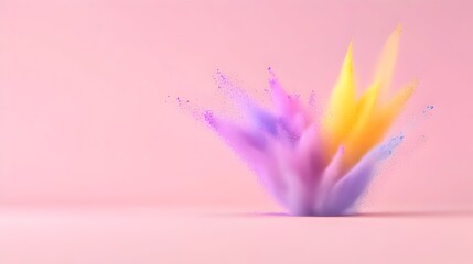 Colorful powder explosion on pink background