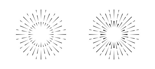 Set Hand drawn sunbursts