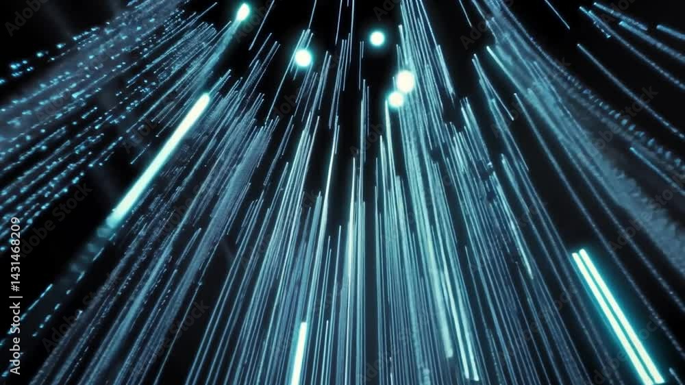 Aufkleber futuristic data visualization with glowing blue lines and dots