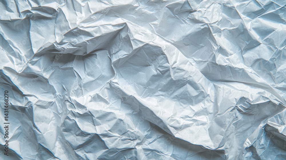 Poster crumpled paper texture with intricate folds and creases, creating unique visual appeal