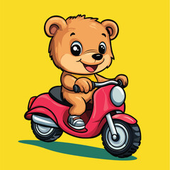 Bear mascot cute cartoon no details solid background bright