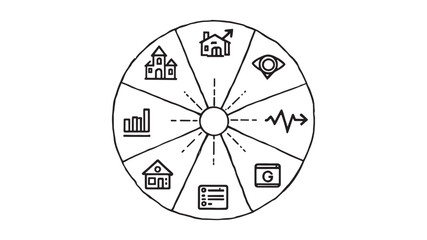 Investor Presentation Line Art Illustration for Business Strategy Insights