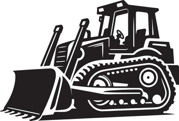 Construction bulldozer vector