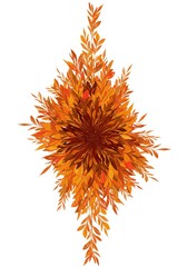 Autumnal Leaf Mandala  Intricate Fall Foliage Design Element