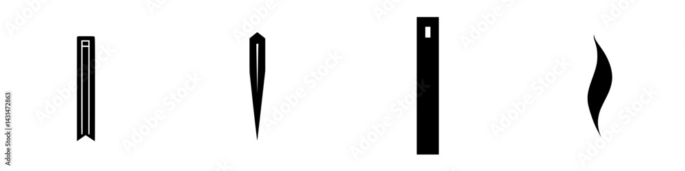 Poster vector illustration of various black and white design elements representing bookmarks and decorative