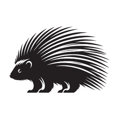 Polished porcupine silhouette vector ideal for modern logo design &ndash; porcupine silhouette &ndash; porcupine vector &ndash; porcupine illustration &ndash; silhouette of porcupine &ndash; porcupine icon

