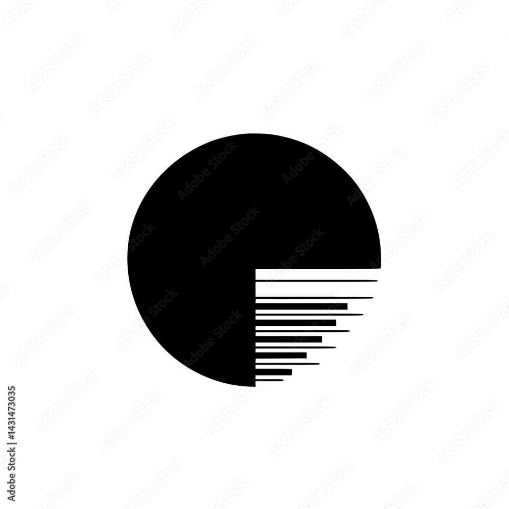 Aufkleber abstract vector illustration of a circular design with black and white contrasting sections featurin