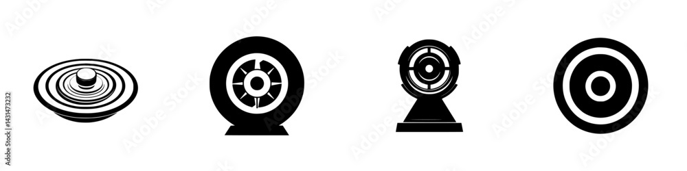 Poster vector illustration of various targets in black and white design style suitable for graphic design a