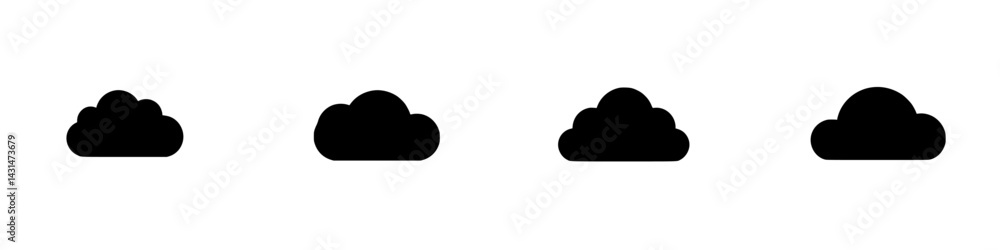 Aufkleber vector illustration of black and white cloud icons for design usage and digital projects