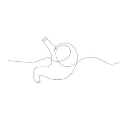 Obraz premium continuous line drawing of stomach, anatomy concept on minimalist white background. vector illustration