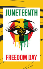Juneteenth Freedom Day June 19 - African-American Independence Day. Day of freedom and emancipation Vector illustration of a banner