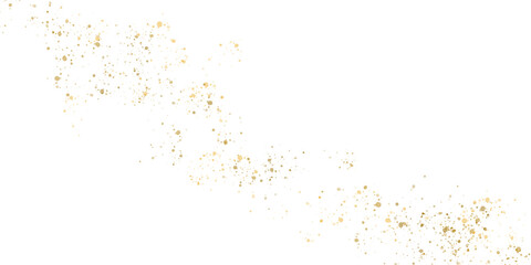 Gold glitter shiny particles, glow, golden splatter. Festive golden placer