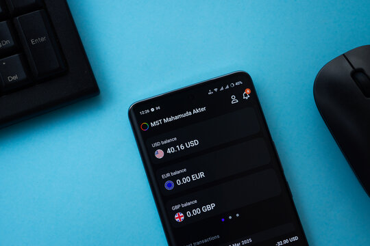 Dhaka, Bangladesh- 17 March 2025: Homepage of payoneer is seen on a smartphone.