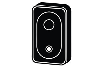 Fototapeta premium smart doorbell silhouette vector illustration