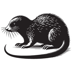 Graphic-ready mole silhouette with crisp vector outlines – mole silhouette – mole vector – mole illustration – silhouette of mole – mole icon

