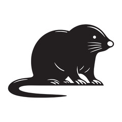 Monochrome mole silhouette vector tailored for minimal designs – mole silhouette – mole vector – mole illustration – silhouette of mole – mole icon

