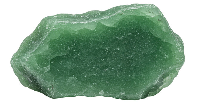 Polished piece of green aventurine with a rough, textured surface against a black background