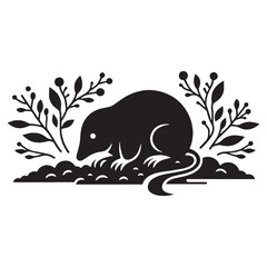 Elegant mole silhouette vector perfect for high-impact visuals – mole silhouette – mole vector – mole illustration – silhouette of mole – mole icon

